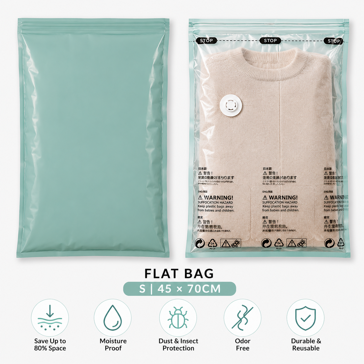 Space Saver Vacuum Storage Bags – Reusable Compression Bags for Home Organization